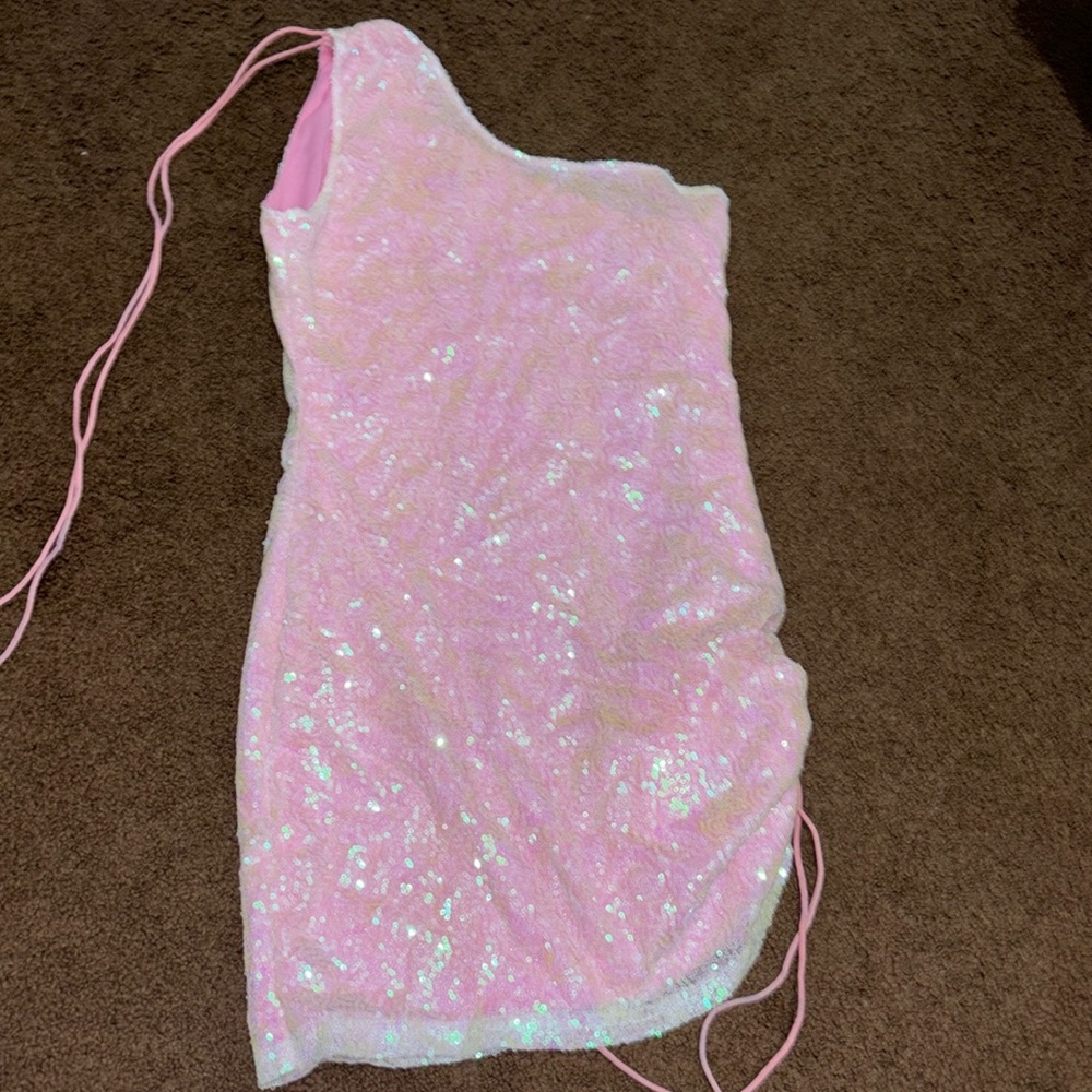 Pink sparkly homecoming dress